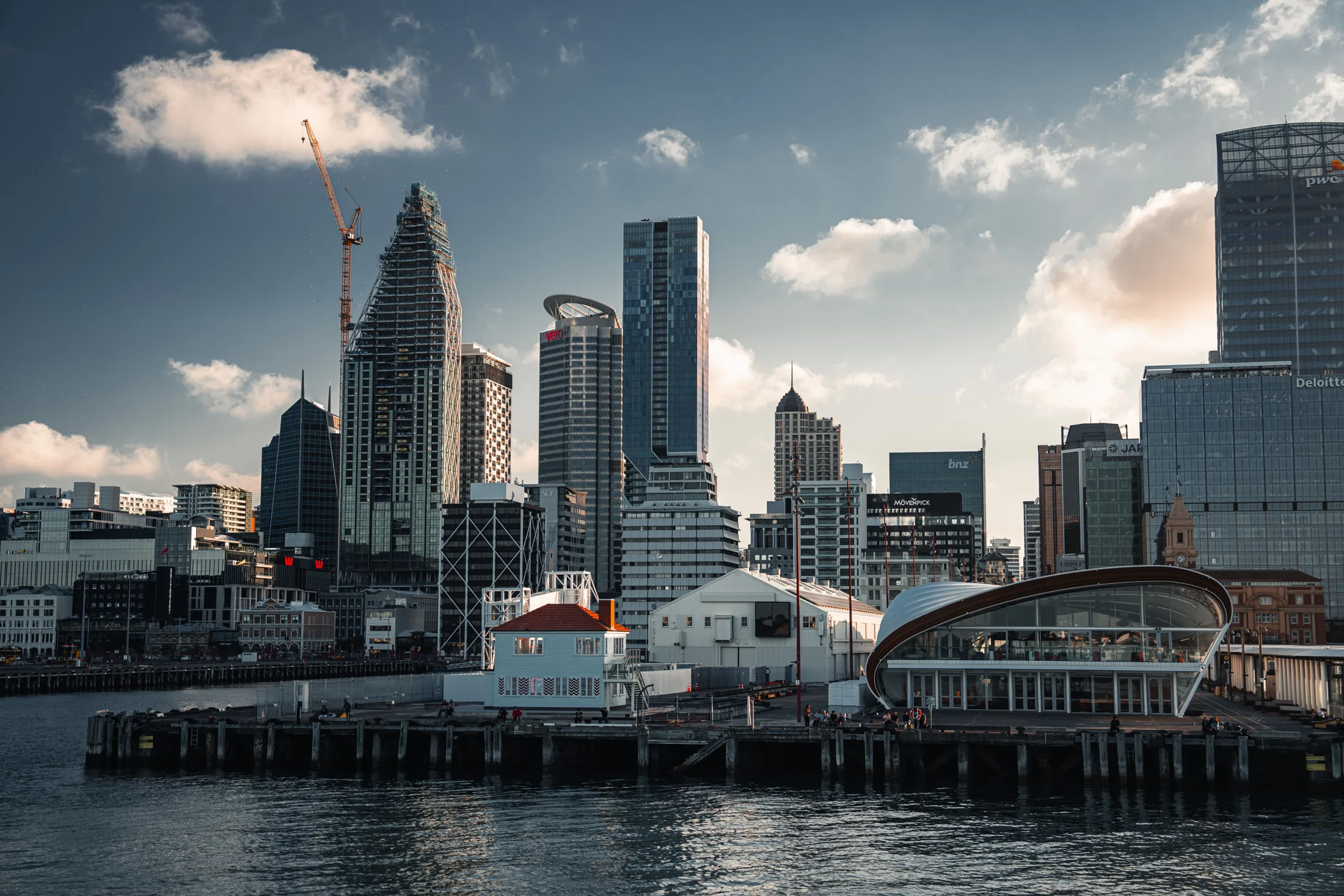 Auckland waterfront and city buildings